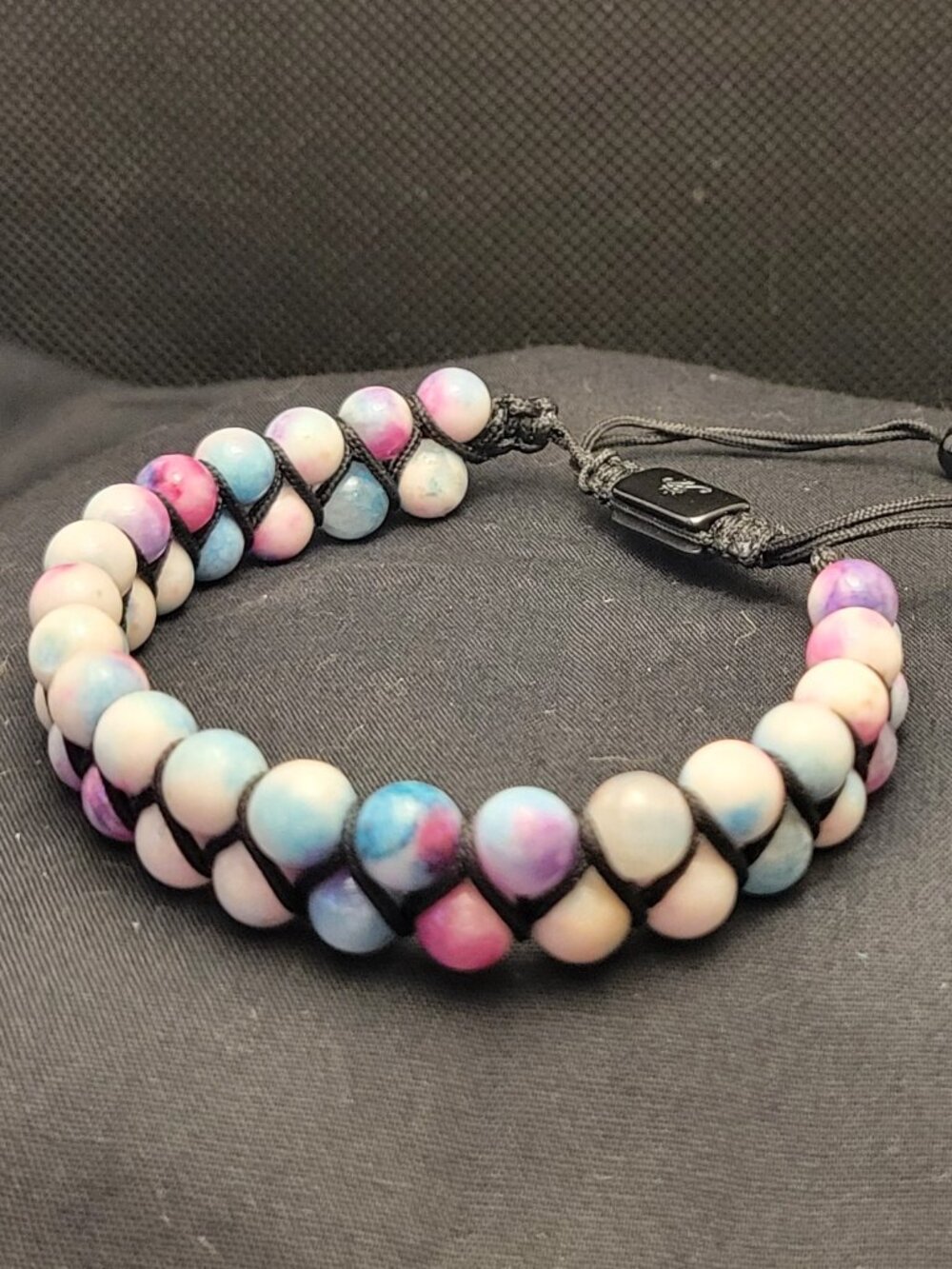 NOGU Rainbow Supernova | Silver | Double Galaxy Glass Bracelet